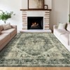 Indoor Retro Soft Washable Area Rug Vintage Medallion Printed Rugs for Living Room Low Pile Non Slip Carpet for Bedroom Decor - 2 of 4
