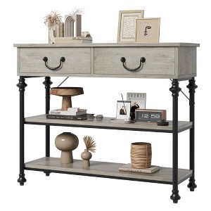 43" L Console Table with 2 Drawers and 3 Tier Shelves, Hallway Table Home Furniture for Living Room, Foyer, Bedroom - 1 of 4