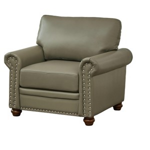 NicBex 35.83 Inch Modern Faux Leather Single Sofa with Wood Legs for Living Room,Office,Apartment - 1 of 4