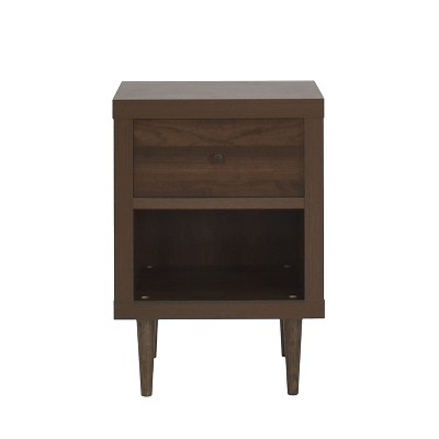 NicBex Modern Wooden Nightstand Bedside Table with Drawer and Bottom Open Shelf for Bedroom and Living Room