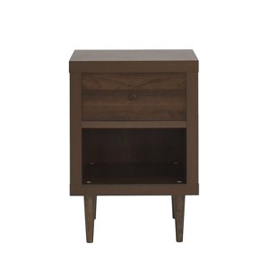 NicBex Modern Wooden Nightstand Bedside Table with Drawer and Bottom Open Shelf for Bedroom and Living Room - 1 of 4