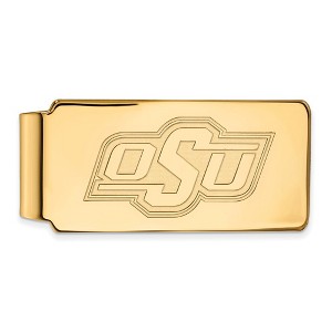Black Bow Jewelry 10k Yellow Gold Oklahoma State Cowboys NCAA Money Clip - 1 of 3