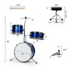 Costway 13 Inch 4-Piece Kids Junior Beginner Drum Set w/Tom Snare Bass Drum - 3 of 4