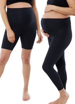 Ingrid & Isabel Basics Maternity Legging & Bike Short Bundle 2 Pack Black  Size Xl : Target