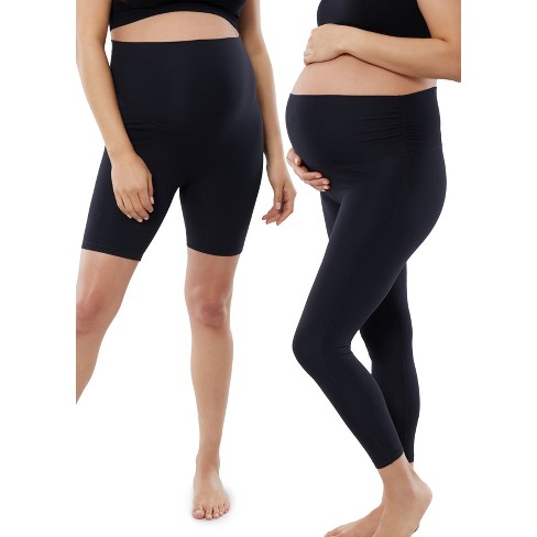 Ingrid & Isabel Basics Maternity Legging & Bike Short Bundle 2 Pack Black  Size XL