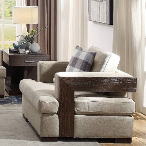 Acme Furniture Niamey Accent Chair Fabric & Walnut - 1 of 4