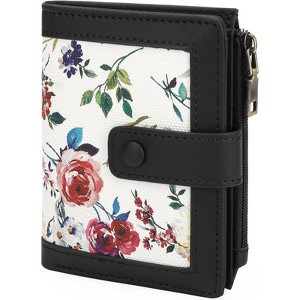 Clotth Womens Wallet - RFID Blocking Stylish Floral Vegan Leather Wallet - Credit Card Holder with Zipper Coin Pocket for Daily Use & Travel - 1 of 4