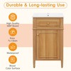 20"W Bathroom Vanity with Ceramic Sink, Freestanding Bathroom Sink Cabinet with Tilt-Out Drawer, Adjustable Shelf & Soft-Closing Door - ModernLuxe - 3 of 4