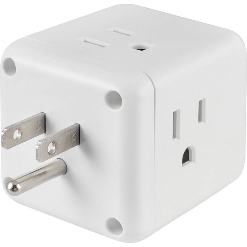 Power Gear 3-Outlet Grounded Cube Tap with 2 USB Ports 2.4A Surge 245J White, 6 of 7