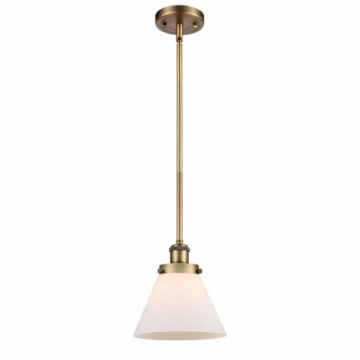 Cone - 1 Light Stem Hung Mini Pendant In Industrial Style-10 Inches Tall and 8 Inches Wide