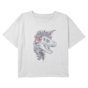 Girls Jurassic World Flower Crown Fossil T Shirt - 1 of 3