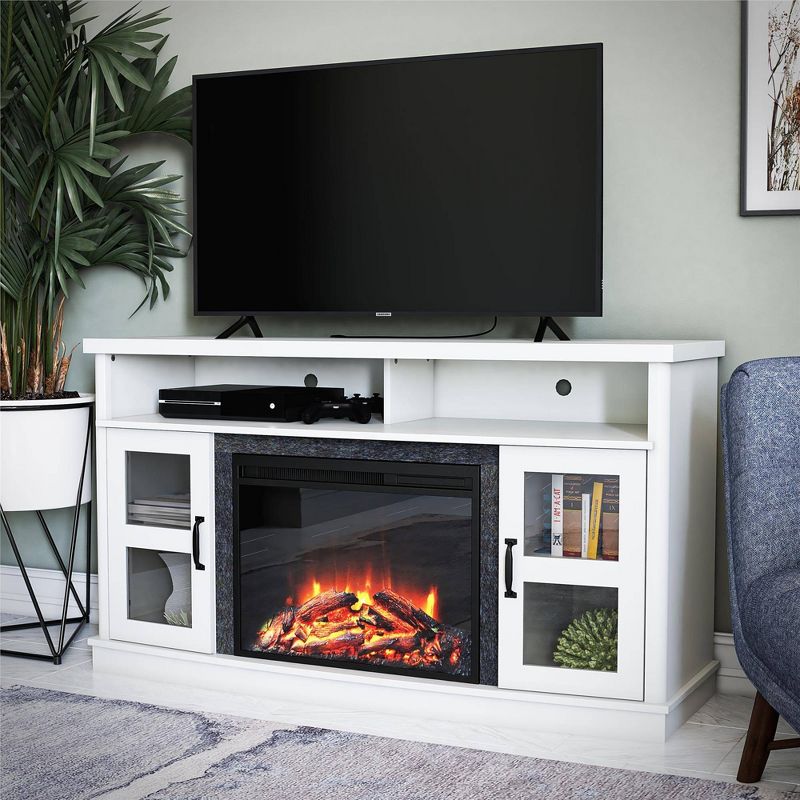 Knox Bay Fireplace Console with Glass Doors TV for TVs up to 60" - Room & Joy, 3 of 10