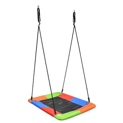 Swinging Monkey Giant 40 Inch Long x 30 Inch Wide 400 Pound Weight Capacity Square Mat Platform Outdoor Play Swing, Rainbow