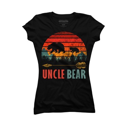 Junior's Design By Humans Retro Uncle Bear In Nature By ZeusSE T-Shirt