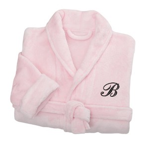 Personalization Mall Embroidered Short Fleece Robe - Pink - 1 of 1