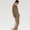 Anna-Kaci Lounge Women's Satin Striped Pajama Set with Button Up Long Sleeve Shirt and Illustrated Tree Print Pants - 4 of 4