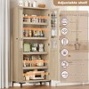 Tall Kitchen Pantry Cabinet, Food Storage Cabinet with 2 Glass Doors, 5 Tier Adjustable Shelves for Kitchen, Dining Room, Bathroom - 4 of 4
