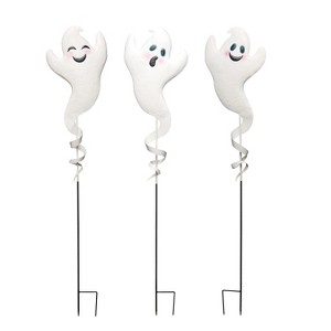 Transpac Metal Silly Ghost Y/S Set of 3 KD Halloween Home Decorations - 1 of 1