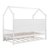 Bellemave Wooden Twin Size House Bed with Trundle,Kids Bed with Shelf, White - 4 of 4