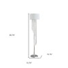 HomeRoots 66" Clear And Silver Crystal And Metal Floor Lamp With White Linen Drum Shade - 3 of 4