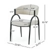 Coolbibila Modern Armless Fabric Upholstered Dining Chairs Set of 2,Curved Back Comfy Dining Room Chair with Metal Legs,Kitchen Island Chair - 4 of 4