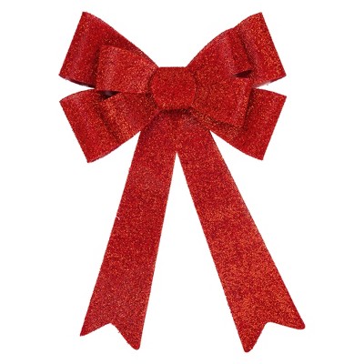 Northlight LED Lighted Tinsel Bow Christmas Decoration - 24" - Red
