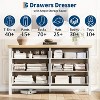 Fluted Dresser for Bedroom with 6 Drawers,Modern Chest of Drawers,Wooden Dresser TV Stand,Closet Clothes Storage Organizer for Living Room,Hallway - 4 of 4