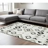 Silver Black And Gray Wool Geometric Flatweave Handmade Area Rug With Fringe - 2 of 4