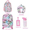 Heart Love Rolling Suitcase Set with Backpack, Neck Pillow, Water Bottle, and Luggage Tag - 2 of 4