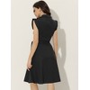 Allegra K Women's Cotton Ruffled Cap Sleeve Tie Waist Button Casual Office Shirt Dress - 4 of 4