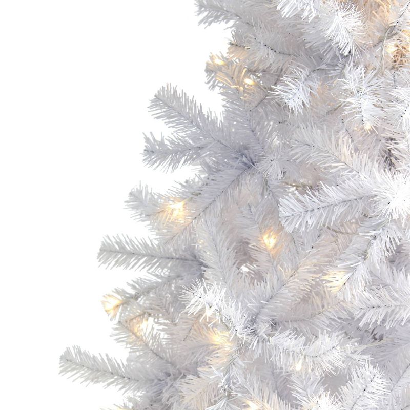 6ft Nearly Natural Pre-Lit LED White Artificial Christmas Tree Clear Lights, 5 of 13