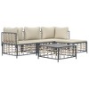 vidaXL Anthracite Poly Rattan 4 Piece Patio Lounge Set – Weather-Resistant, Sturdy Steel Frame, Comfortable Cushions, and Modular Design - 3 of 4