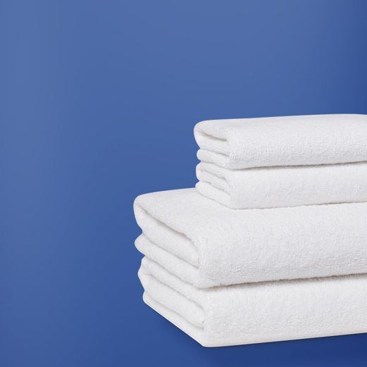 white bath towels & hand towels
