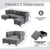 GDFStudio Elara Modern 6-Seater Convertible U-Shaped Upholstered Storage Sectional Sofa with 2 Ottomans - 3 of 4