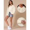 INSPIRE CHIC Women's Long Sleeve Turndown Collar Button Up Casual Loose Textured Shirt - 2 of 4
