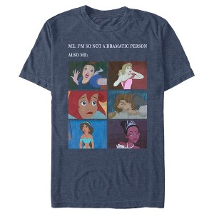 Men's Disney Princesses Dramatic Person Squares T-Shirt - 1 of 4