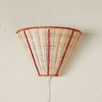 Woven Sconce Natural with Trim (Includes Light Bulb) Brown - Opalhouse™ designed with Jungalow™