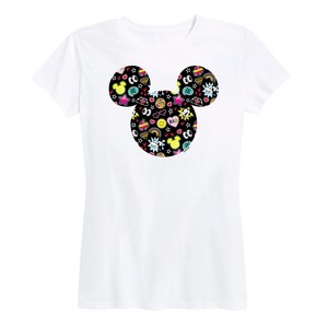 Women's - Disney - Mickey And Minnie Doodles Short Sleeve Graphic T-Shirt - 1 of 4
