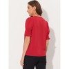 Allegra K Women's Bubble Sleeve V Neck Short Sleeve Blouse - 3 of 4