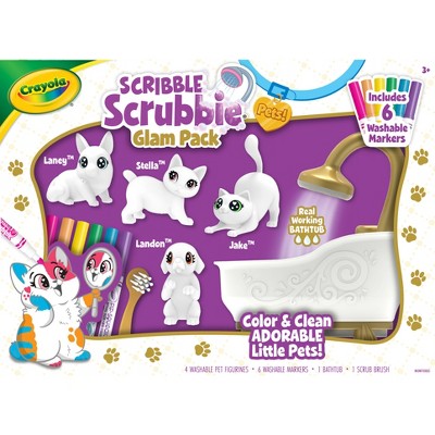 Crayola 12pc Scribble Scrubbie Pets Tub Set: Washable Marker Craft Kit for Kids, Drawing & Coloring Activity, Ages 3+