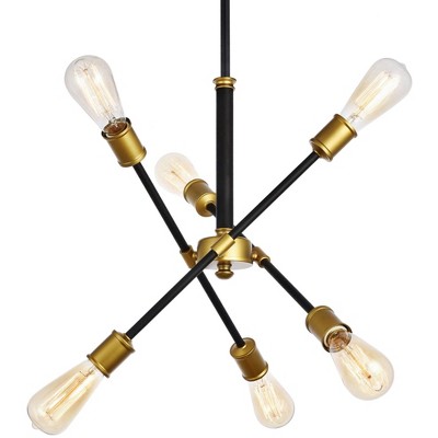 black and brass sputnik chandelier