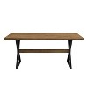 71" Venna Industrial Farmhouse X Leg Trestle Dining Table Rustic Oak - Saracina Home: Rubberwood Top, Metal Base, Seats 6 - 4 of 4