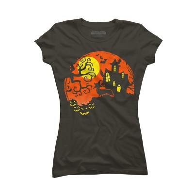 Junior's Design By Humans Funny Dachshund Dog Lovers Gifts Halloween Party Costume Gift By lukesstore T-Shirt
