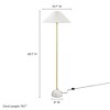 Modway Illusion Floor Lamp – Brass Standing Light with Pleated Fabric Shade and Marble Base, Modern Style - 2 of 4