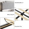 homfan Queen Bed Frame,Velvet Fabric Upholstered Platform Bed Frame with Rivet Decor Headboard and Footboard,Strong Wood Slat Support - 4 of 4