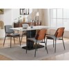 ORRD Set of 2 Mid-Century Modern Dining Chairs, Retro Faux Leather with Bentwood Back & Metal Legs for Kitchen & Dining Room,Black - 3 of 4