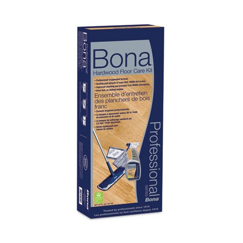 Bona Hardwood Floor Care Kit, 15" Wide Microfiber Head, 52" Blue Steel Handle - image 1 of 2