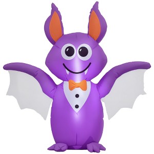 Outsunny 6ft Inflatable Halloween Bat, Halloween Decoration with LED Lights for Garden Indoor Outdoor - 1 of 4