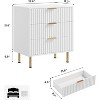Nasitip 3-Drawer Dresser-Fluted Wooden Nightstand with Deep Storage, Wide Top Chest Organizer - 3 of 4