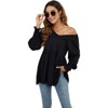 YESFASHION Womens Casual Fall Long Sleeve Tunic Tops V Neck Babydoll Top Blouse T-Shirt - 2 of 4